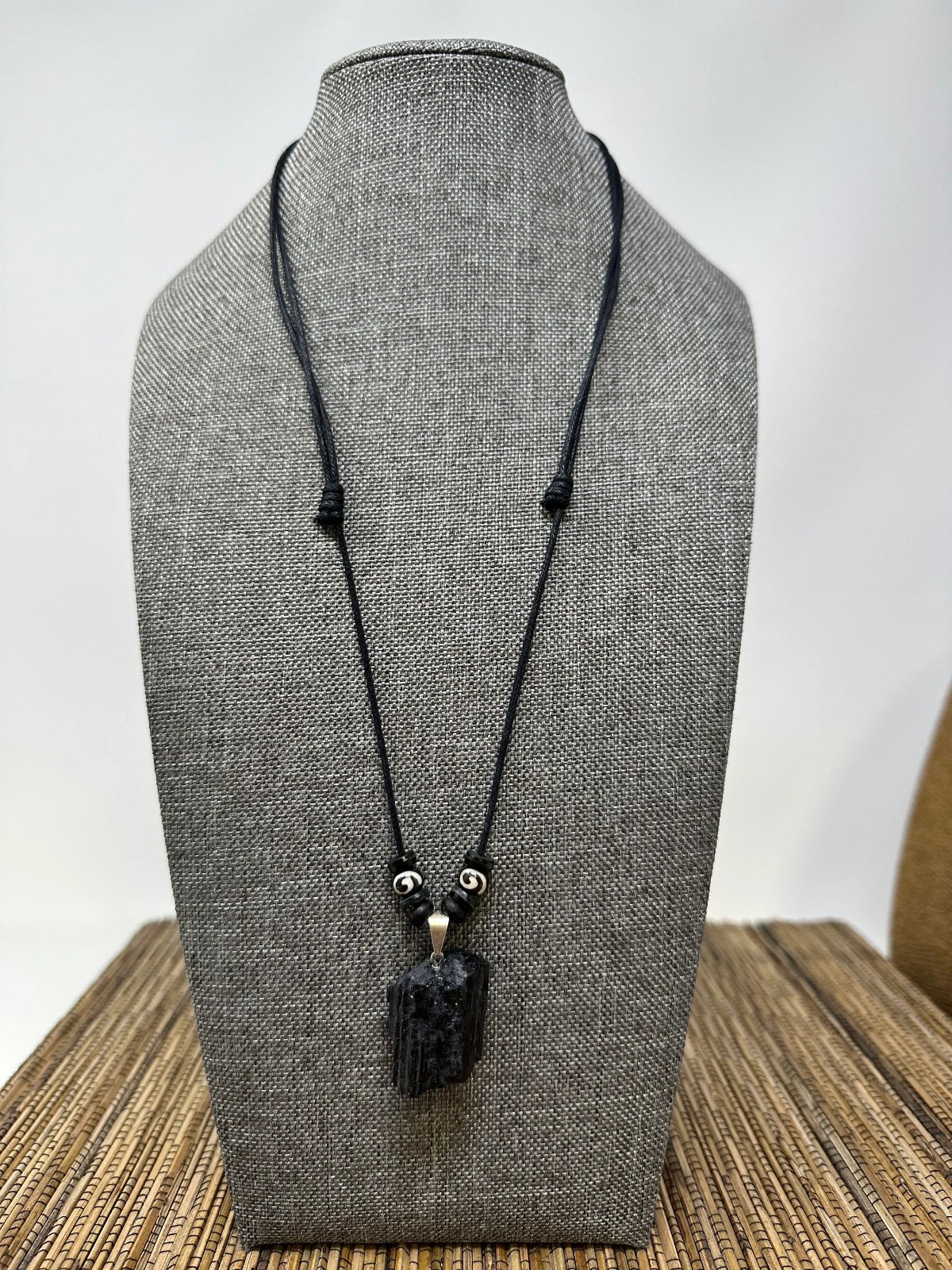 Black Tourmaline Pendant Natural Crystal Necklace Reiki Energy Healing Jewelry