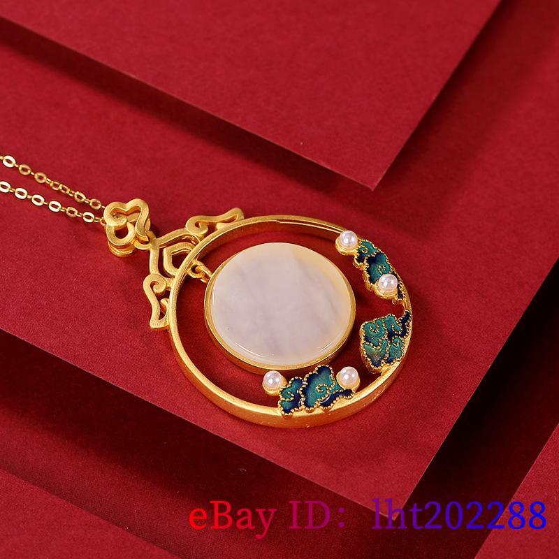 White Jade Cloud Pendant 925 Silver Jewelry Natural Necklace Gemstones