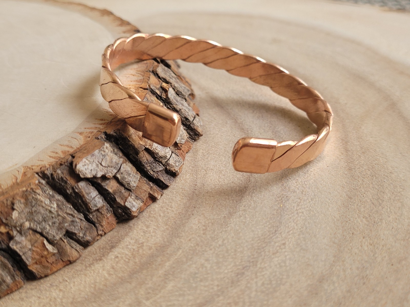 2 Pack Pure Copper Magnetic Bracelet Arthritis Pain Therapy Cuff Heavy Twist