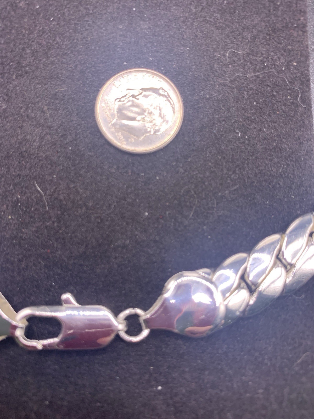 silver plated stainless steel necklace 11.5mm 22” Cuban