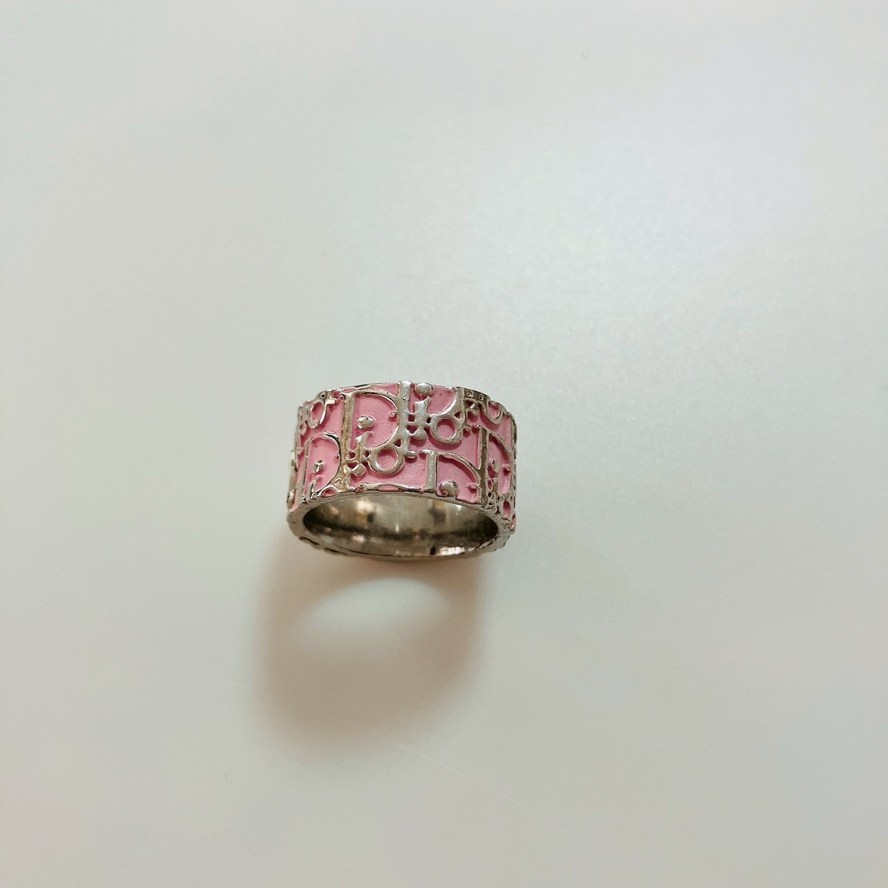 Christian Dior Trotter Pink Silver Ring Japan Import Size 5 US
