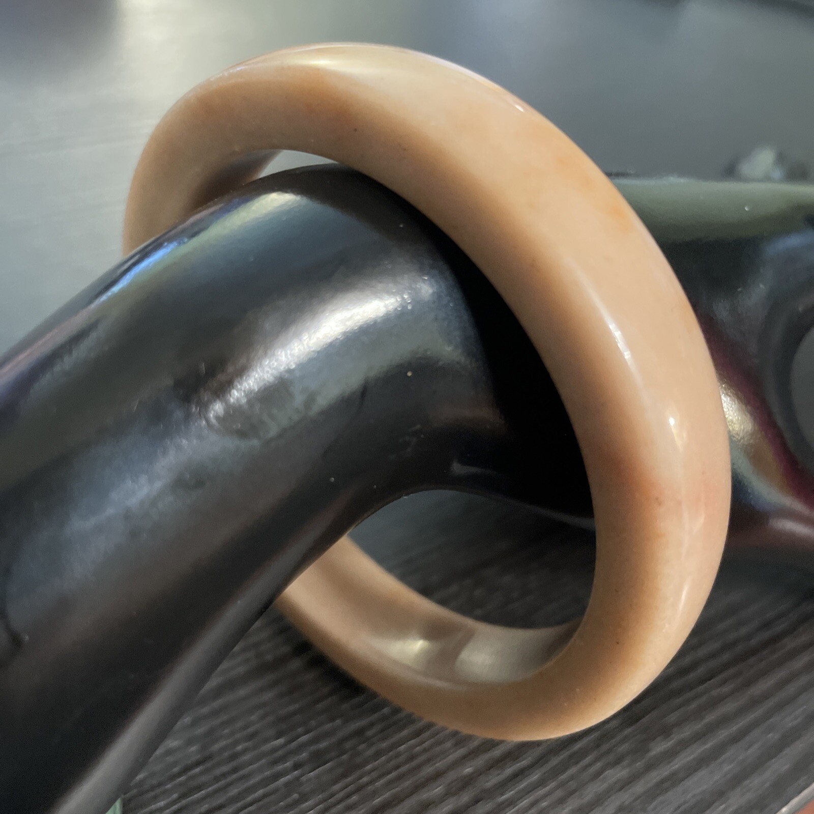 Excellent Untreated Natural Jade Bangle 60 Mm Like Bubble Tea