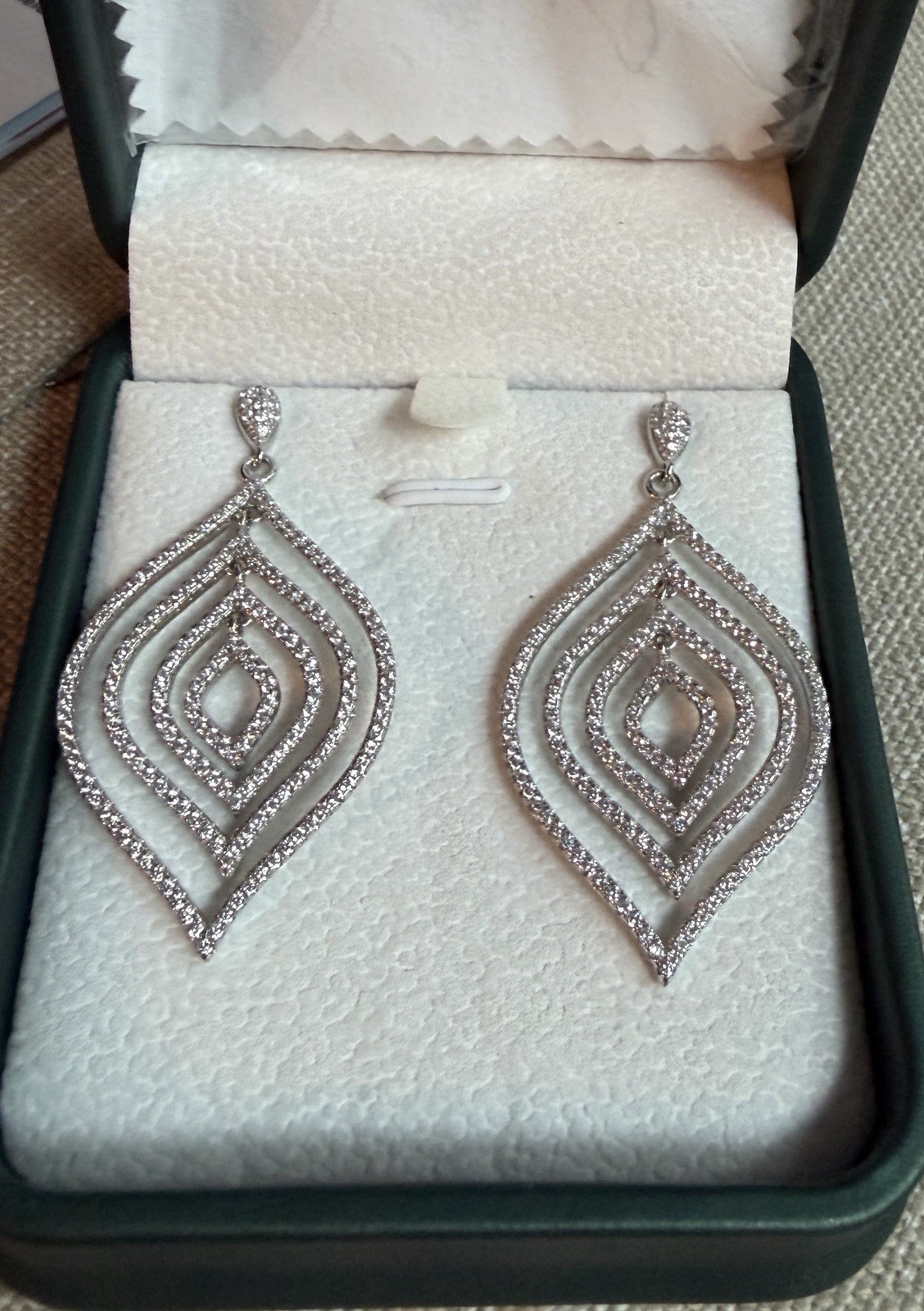 Tiara Dazzling CZ and Silver Orbital Earrings-Flash With Movement