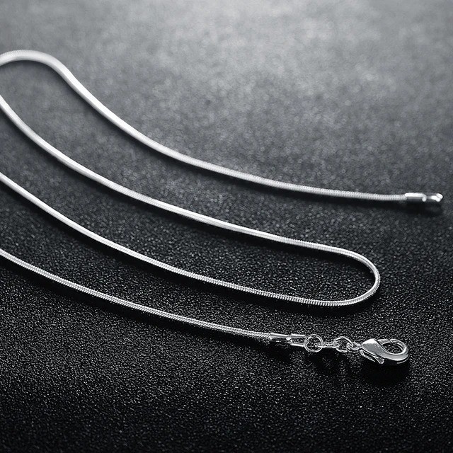 Unisex High-Polished Metal Snake Link Chain Necklace 1MM Thin All Sizes