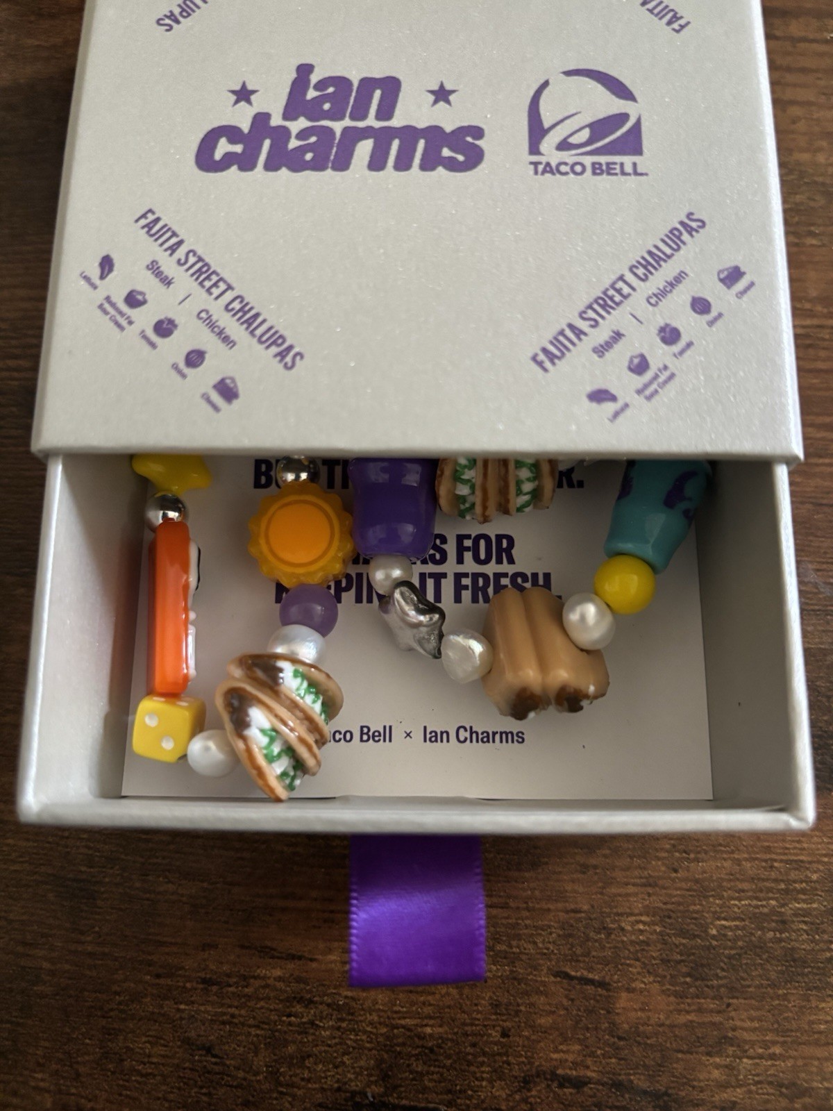 IAN CHARMS x TACO BELL HANDMADE BEAD NECKLACE – LIMITED DROP 1/300 !! BRAND NEW