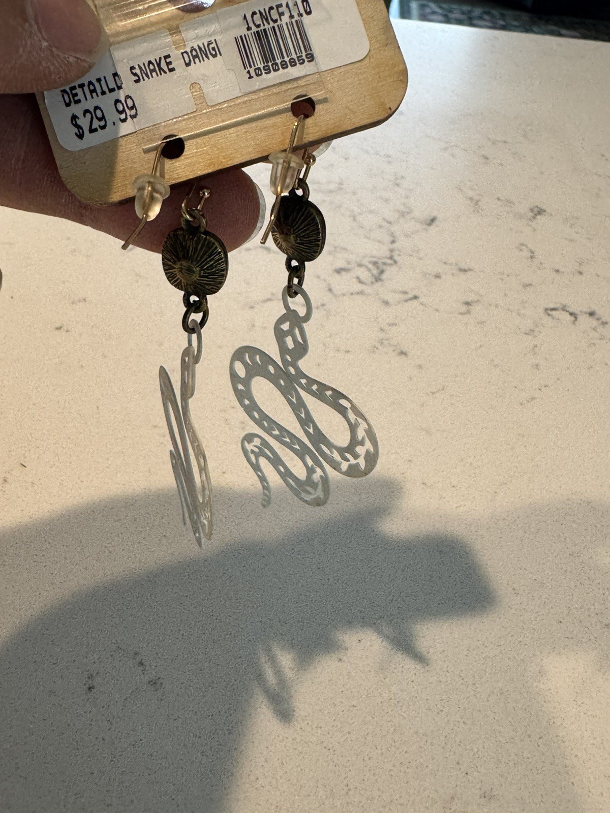 Pink Panache snake hook Earrings whit Tone Made in Texas
