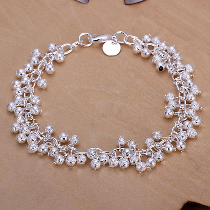 Women’s 925 Sterling Silver Beads Bracelet Size 7-8 Inches 2.5MM Lobster L9