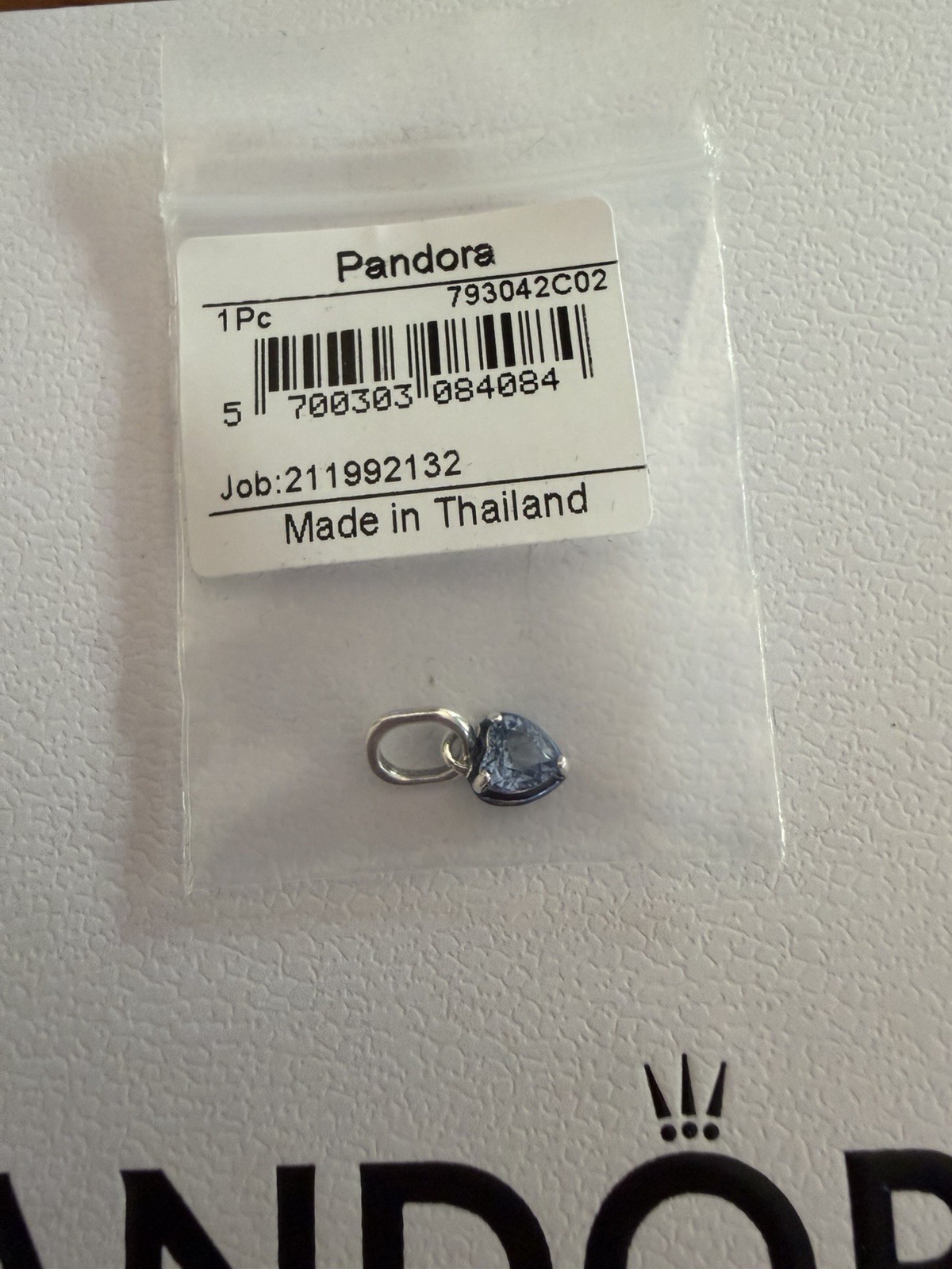 ~*~ Brand New 100% Authentic PANDORA 925 Ale crystal Blue Heart Mini Charm ~*~