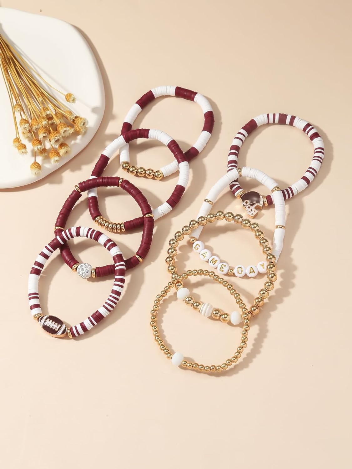Game Day Football Charm Bracelet: Stackable Sports Jewelry for Moms & Dads – Per