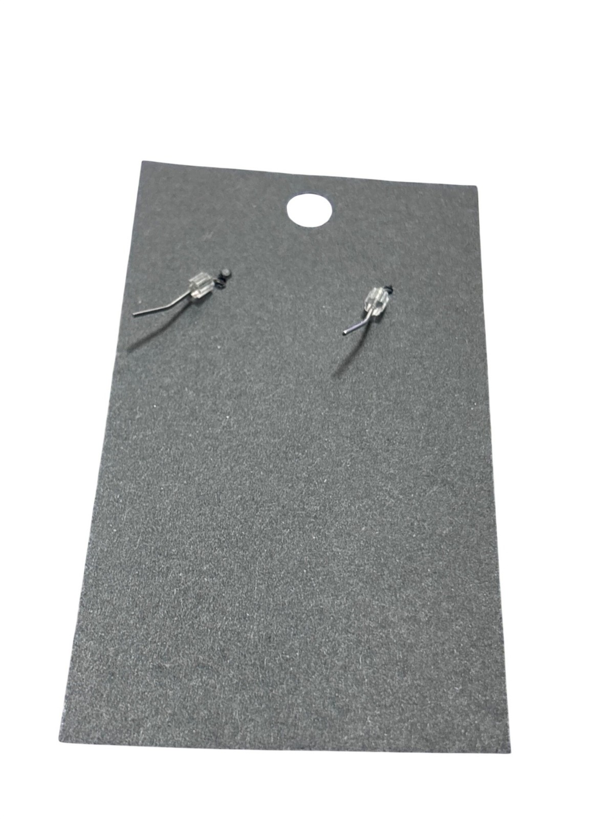 Silvertone Rectangle Hoop Dangle Earrings Simple Minimalist 1 inch