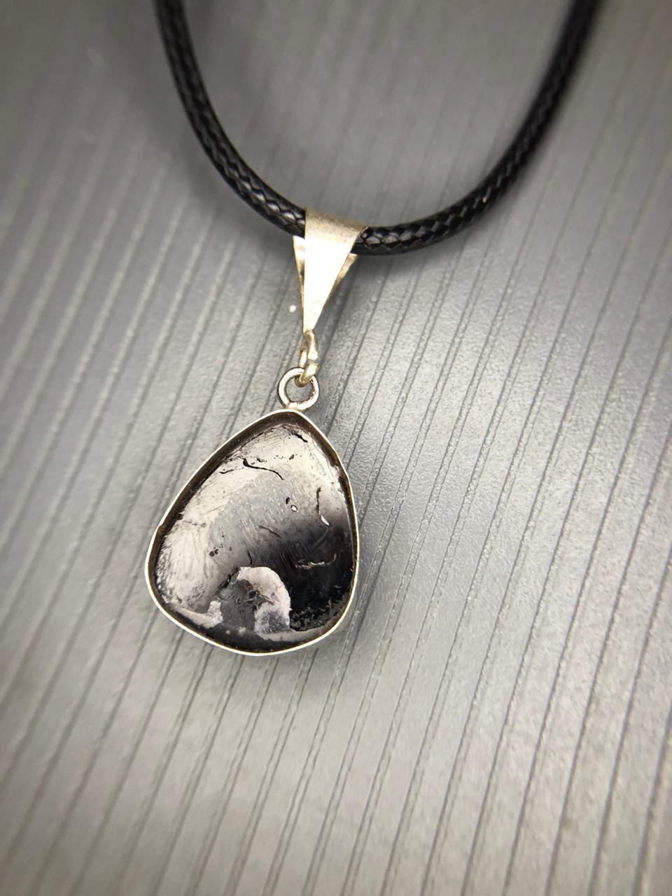 Natural Black Tourmaline Rose Cut Pendant Handmade Gemstone from Afghanistan