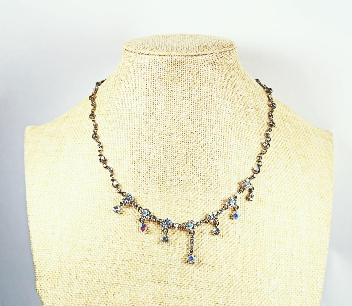 Rhinestone Cluster Necklace & Earrings Set Premium Fashion Jewelry jx44 New