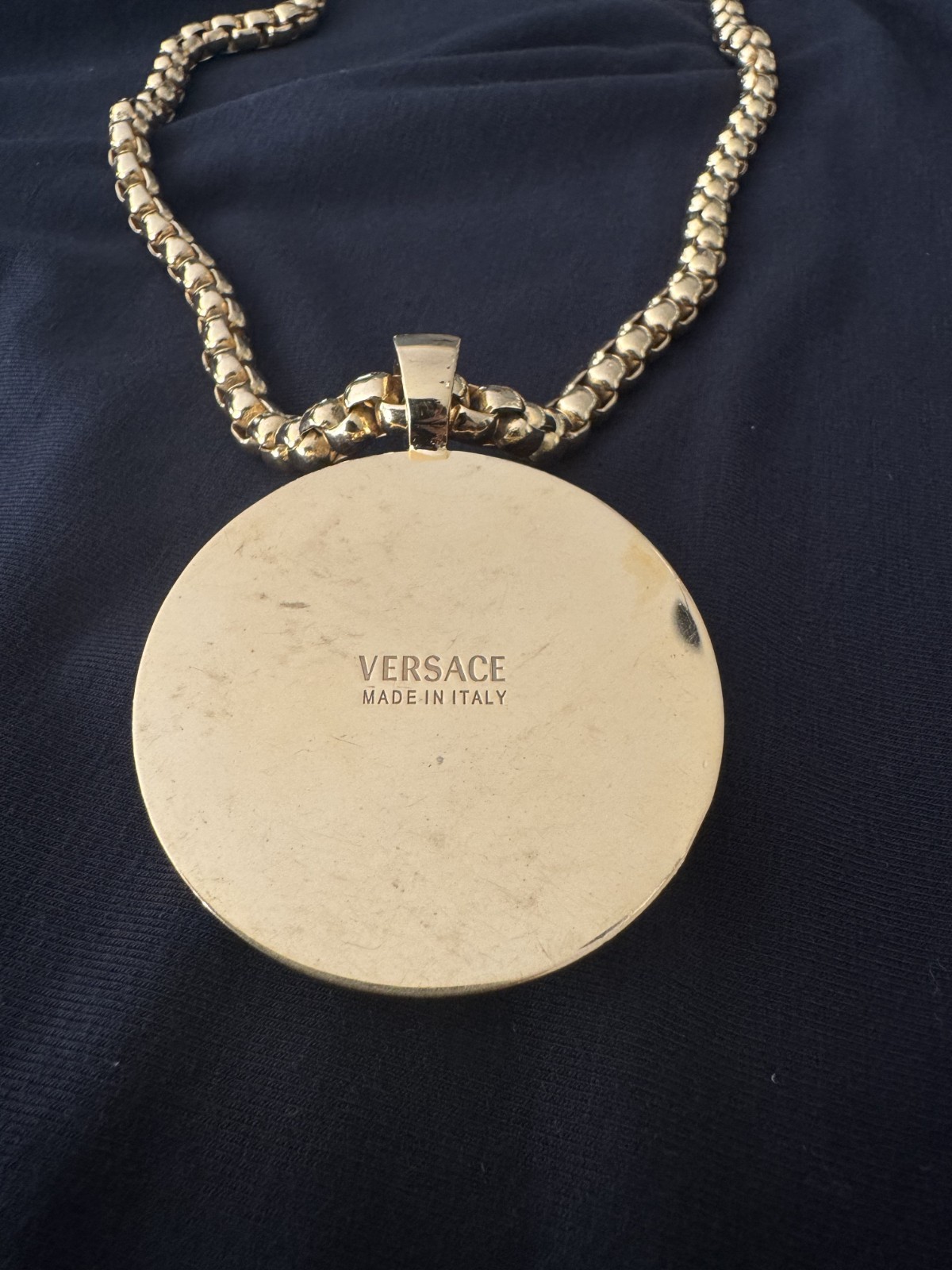 Authentic Versace Medusa Necklace Gold Tone DG14703 Made in Italy w/ Tags