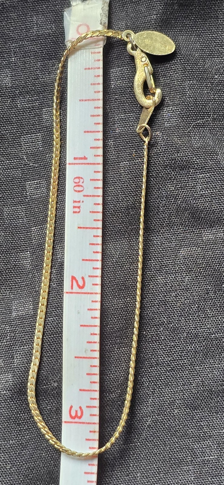 Vintage Ambassador Gold Tone Flat Herringbone Bracelet 7 Inch Korea Jewelry