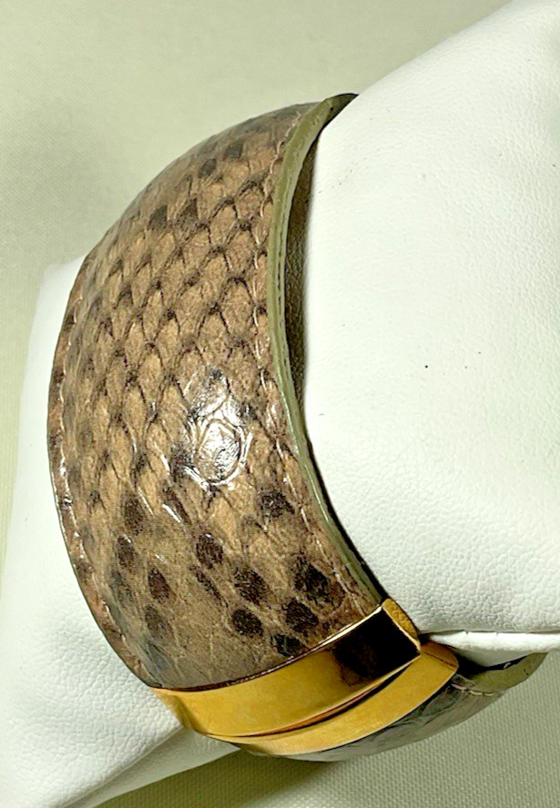 Lot 4 Bracelets Cuff Bangle 1″ Wide Mixed Materials 2 Hinged 2 Slides Classic