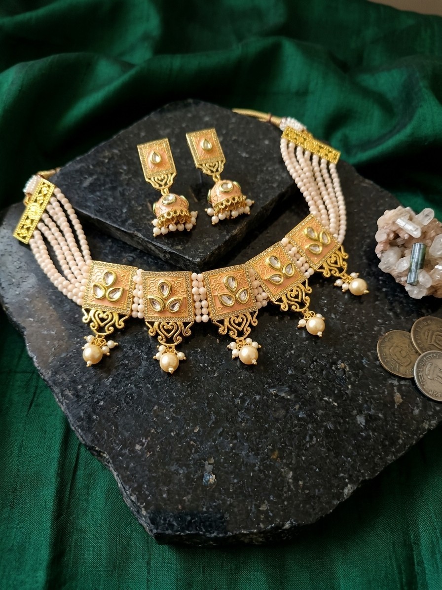 Choker Necklace Earring Set