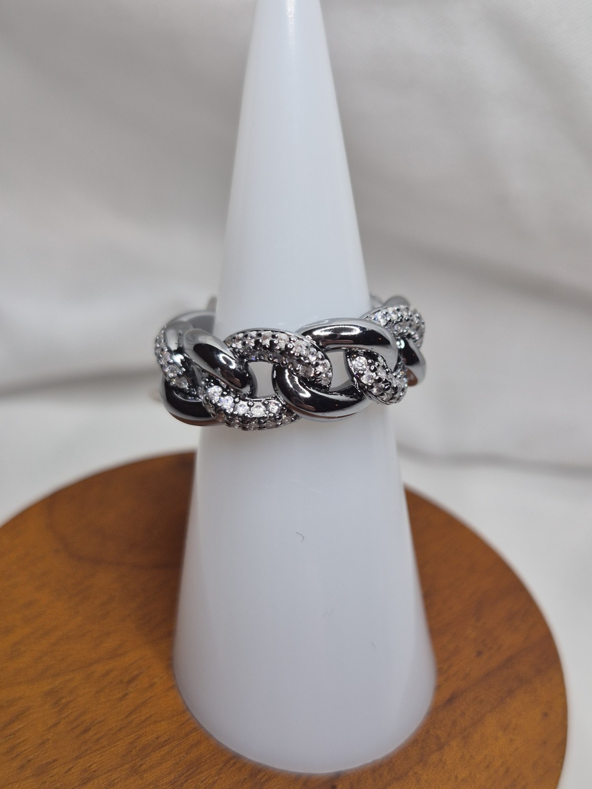 Bomb Party April Ring Size 6 “Absolutely Yours” Clear CZ On Hematite Plating