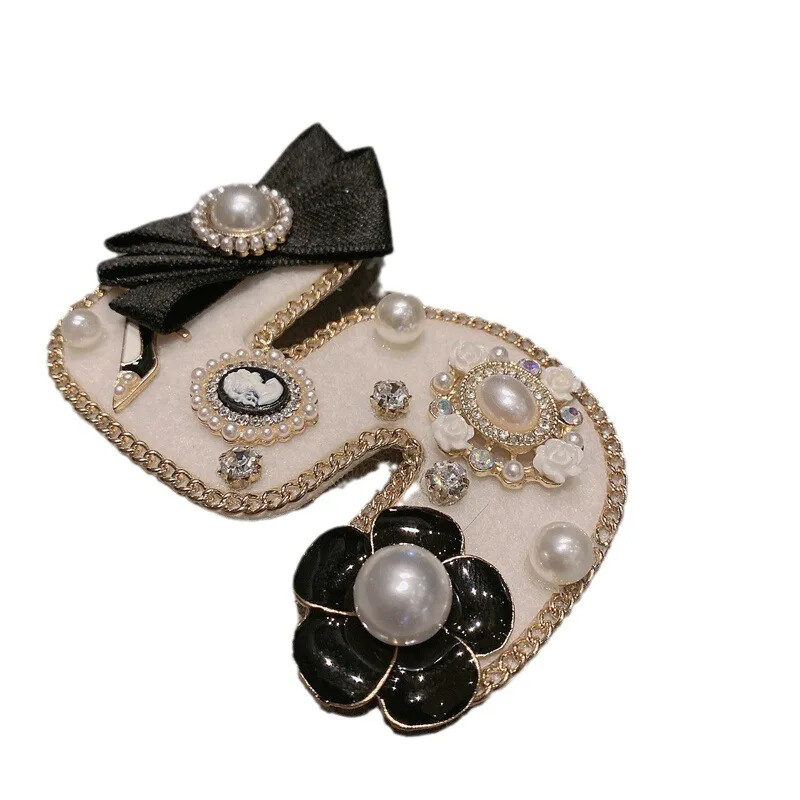 Women Girls Fashion Number 5 Pearl Brooches Fashion Lady Banquet Pins Jewelry