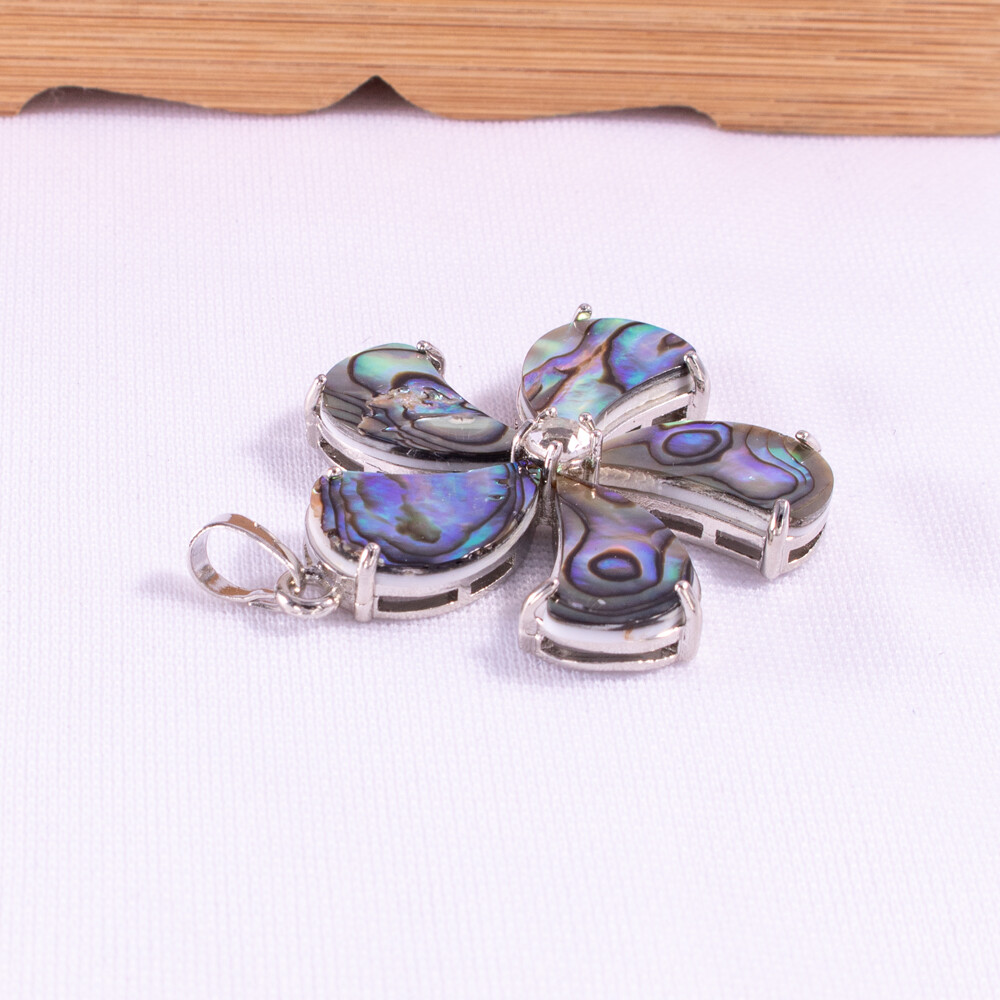 Natural Abalone Shell Pendants Lucky Pinwheel Flower Paua Shells Pendant for Wom