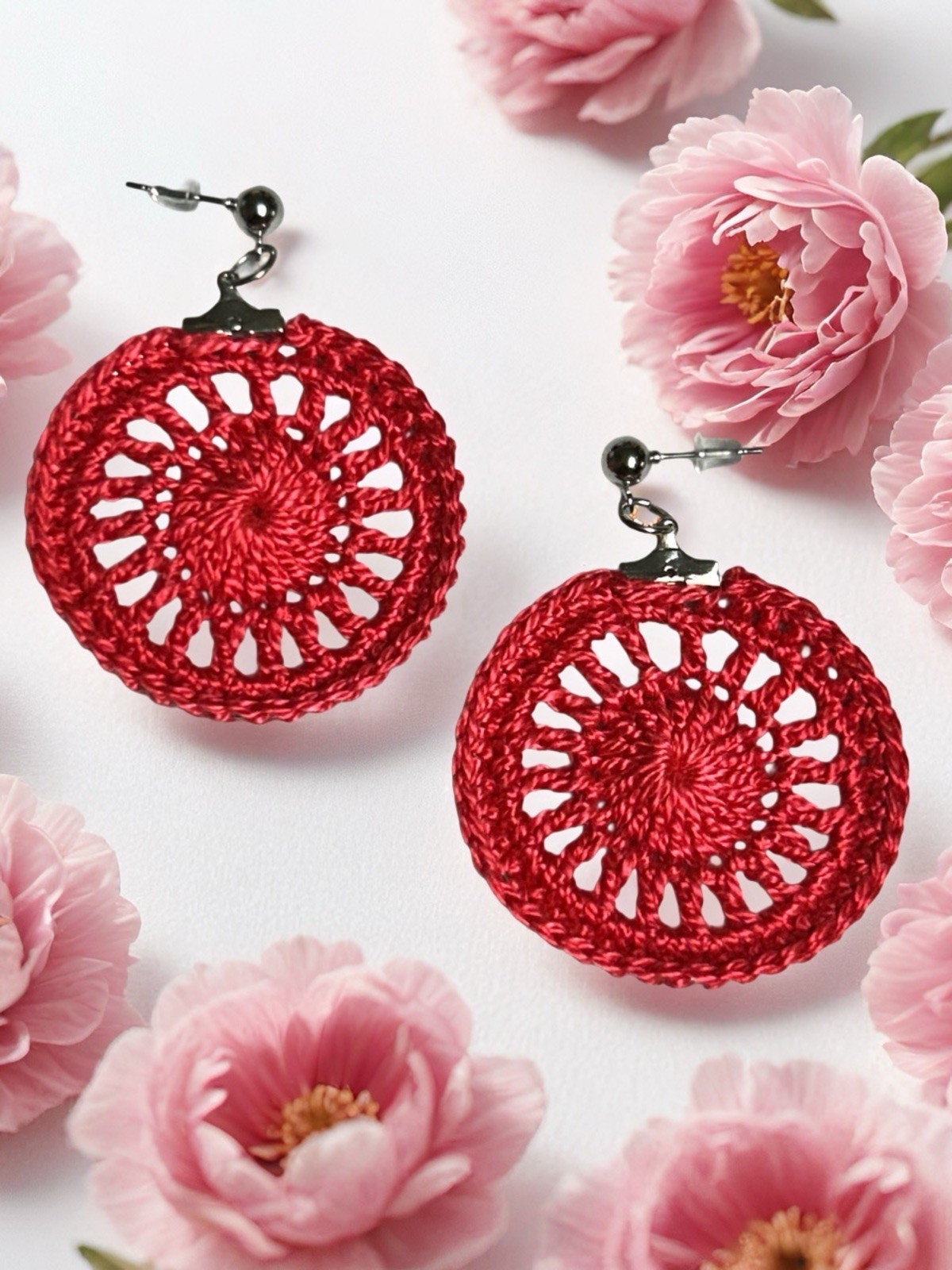 Icy Boho Earrings New Surgical Steel Ear Wire In Watermelon