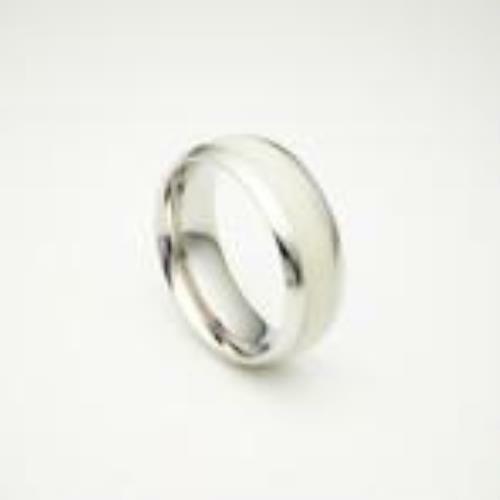 Titanium Ring Unisex White Glow in the Dark Ring Single Line Very Nice Looking!