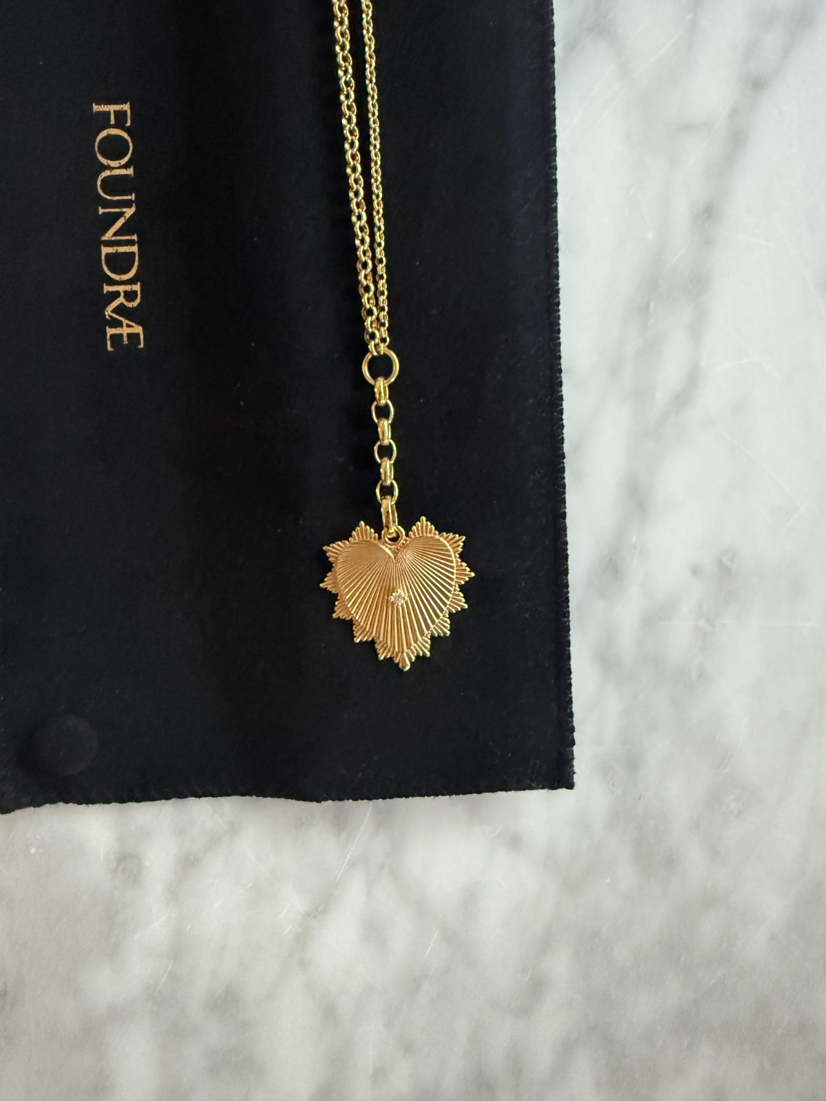 Foundrae Medium Mixed Belcher w/ Extension True Love Heart Token Necklace Annex