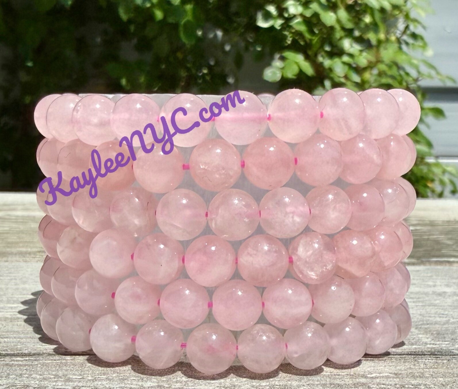 Wholesale 6 Pcs Natural Rose Quartz 8mm 7.5” Crystal Healing Stretch Bracelet