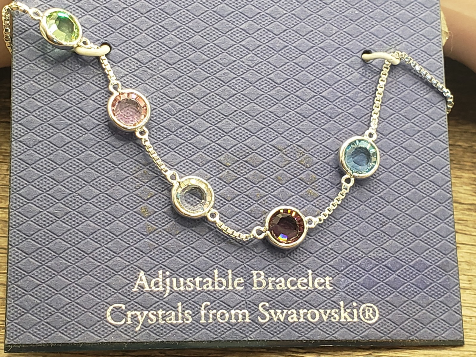 Brilliance Adjustable Multi-Birthstone Bracelet with Swarovski Crystals.