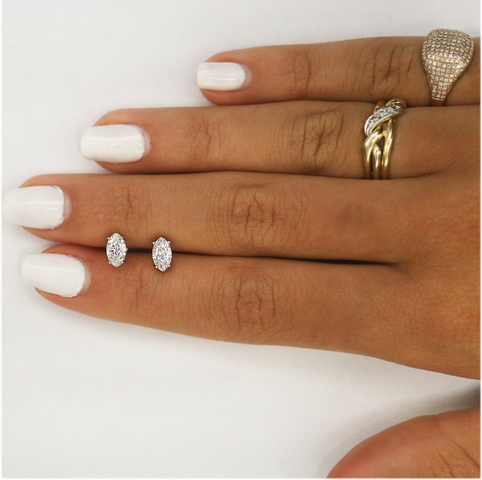 925 Sterling Silver 2.00CTTW Marquise Cut Stud Earrings 7X4MM For Women