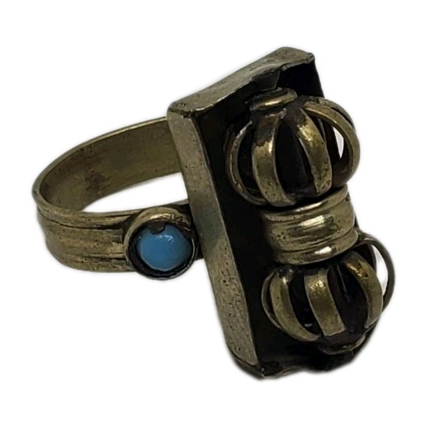Anxiety Relief Spinner Vajra Turquoise Ring