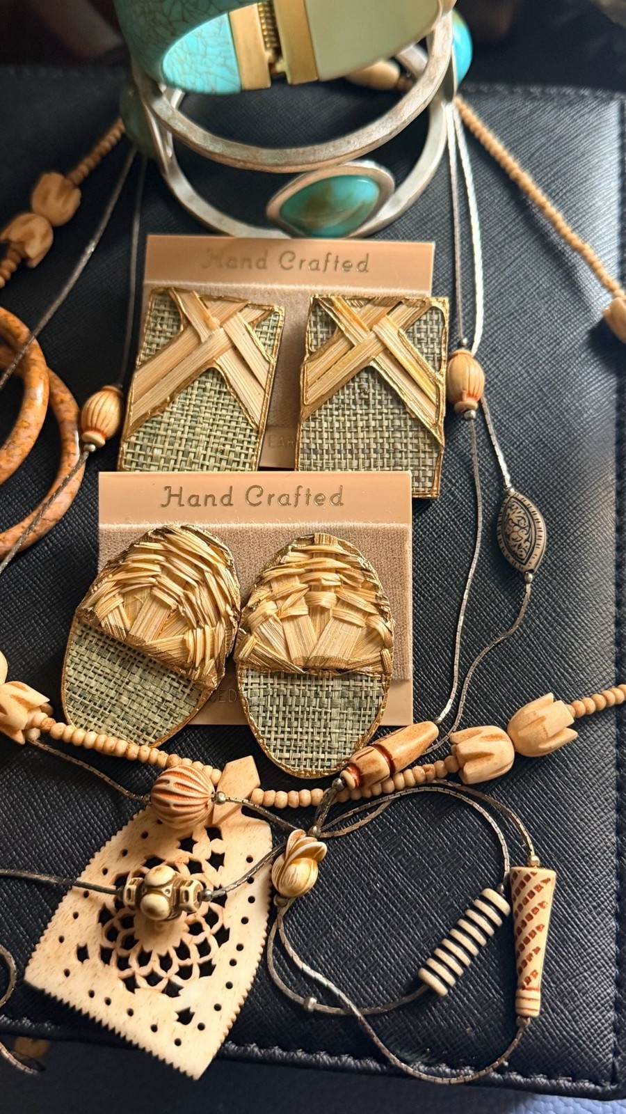 Boho Jewelry Collection Including Hand-Crafted Woven Rattan Earrings & more