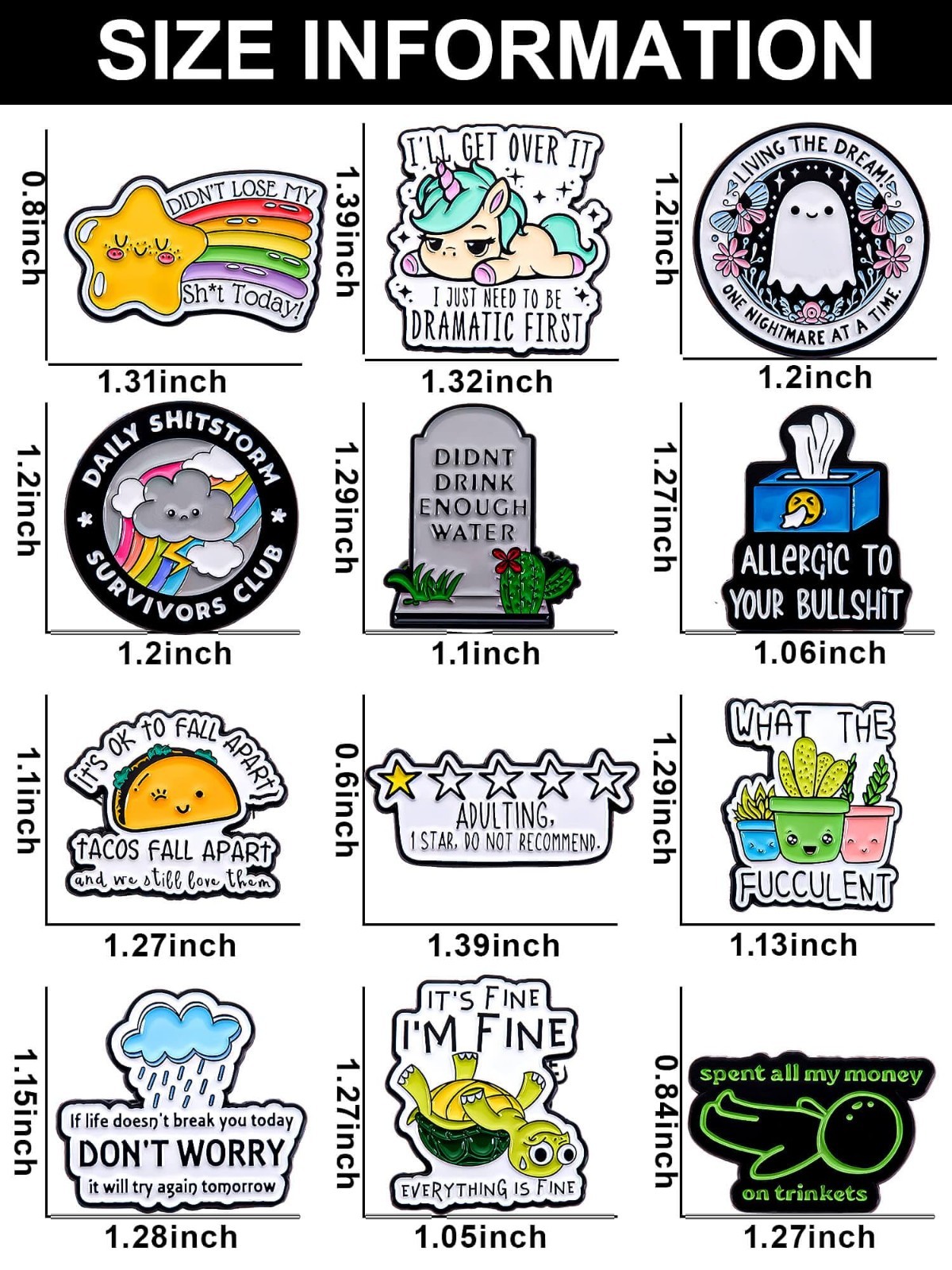 Humorous Enamel Pins for Adults – Funny Metal Pins for Backpacks, Jackets & Hats
