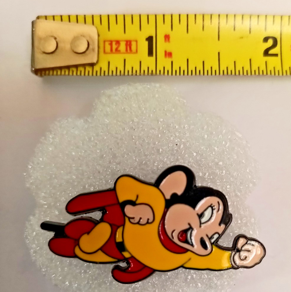 MIGHTY MOUSE- ENAMEL PIN-SHIP ALL THE PINS YOU BUY FOR $4.99-VISIT OUR STORE