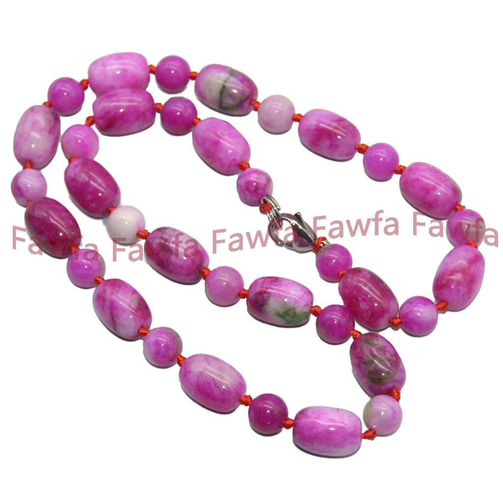8mm Round 10x14mm Barrel Red Green Multicolor Jade Necklace Bracelet Earring Set