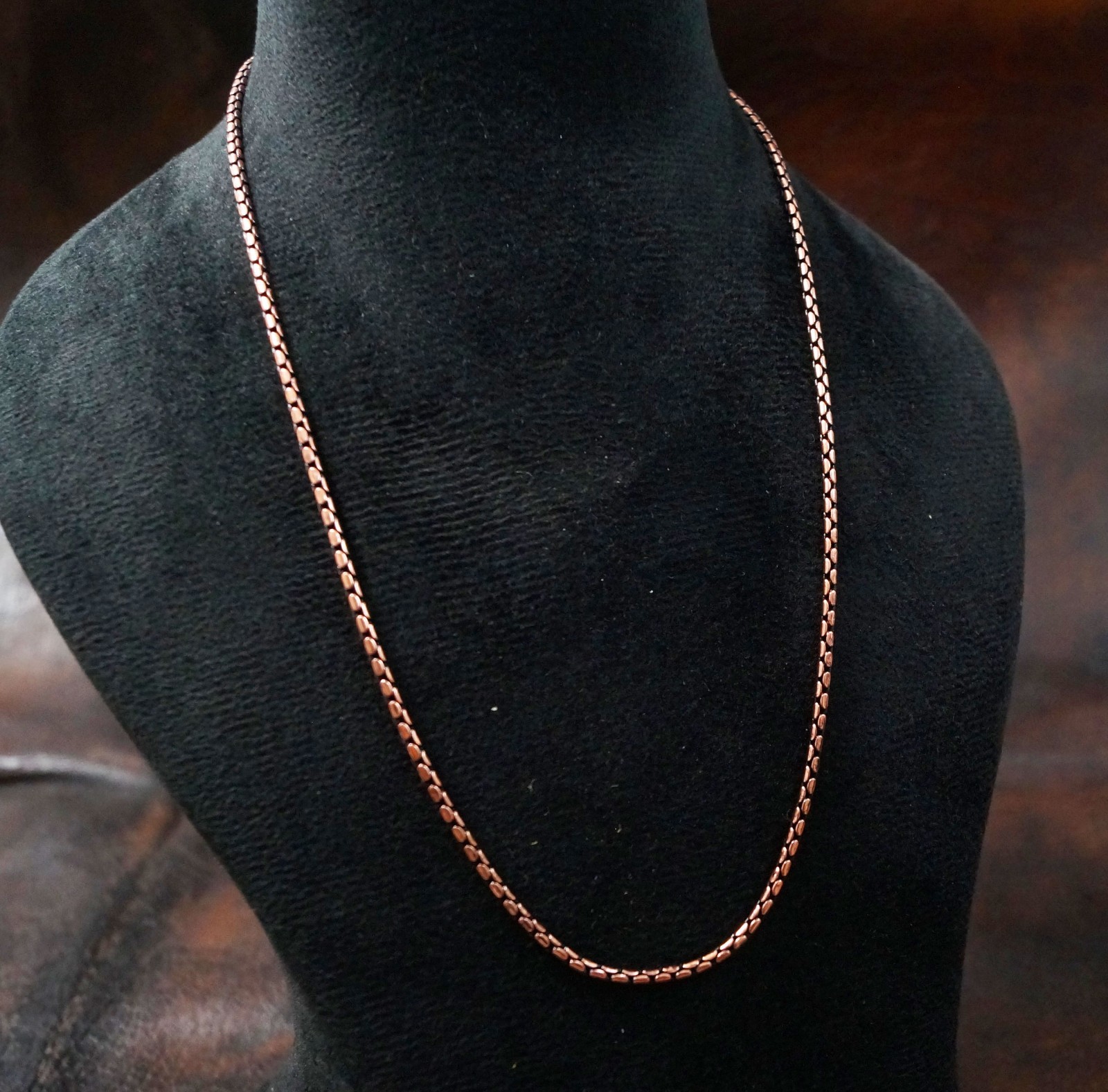 Solid Copper Chain Necklace 20 to 30 Inch Length – Eco-Friendly Pendant (CH-03