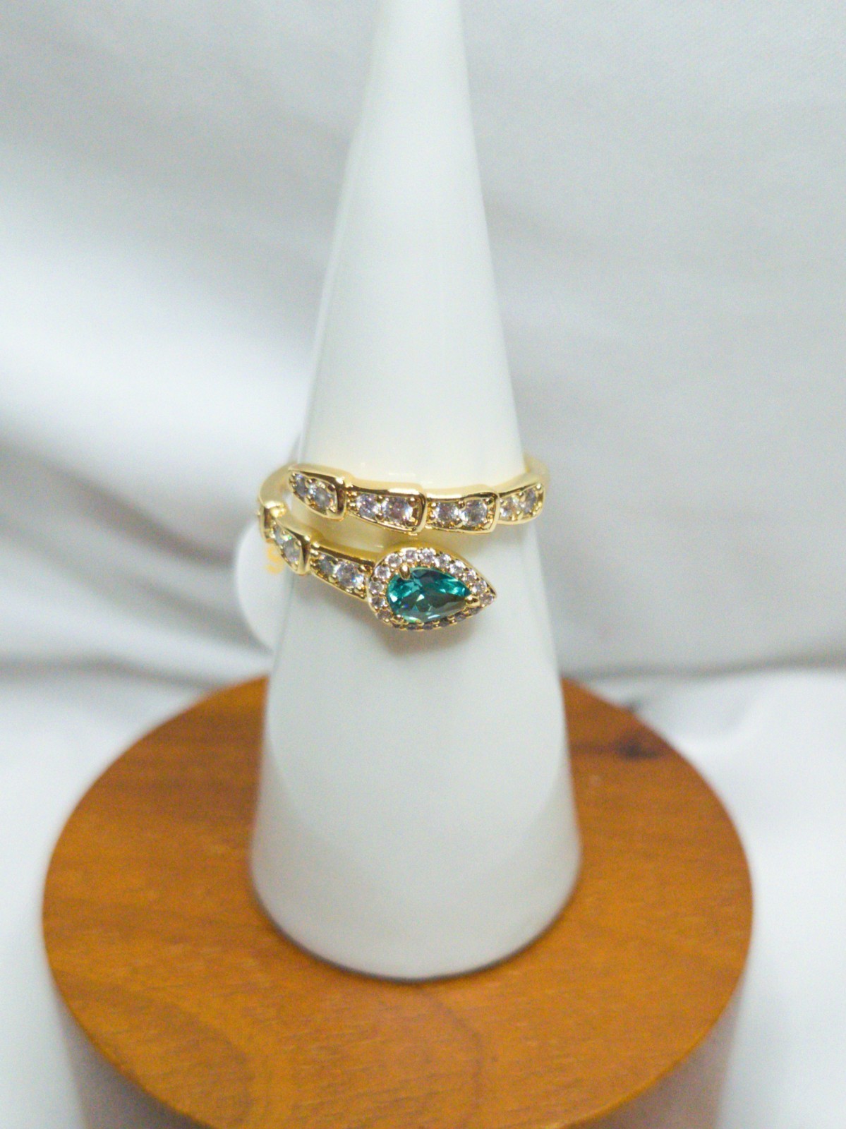 Bomb Party Ring Size 7 “Royal Teardrop” Paraiba Tourmaline On Gold Plating