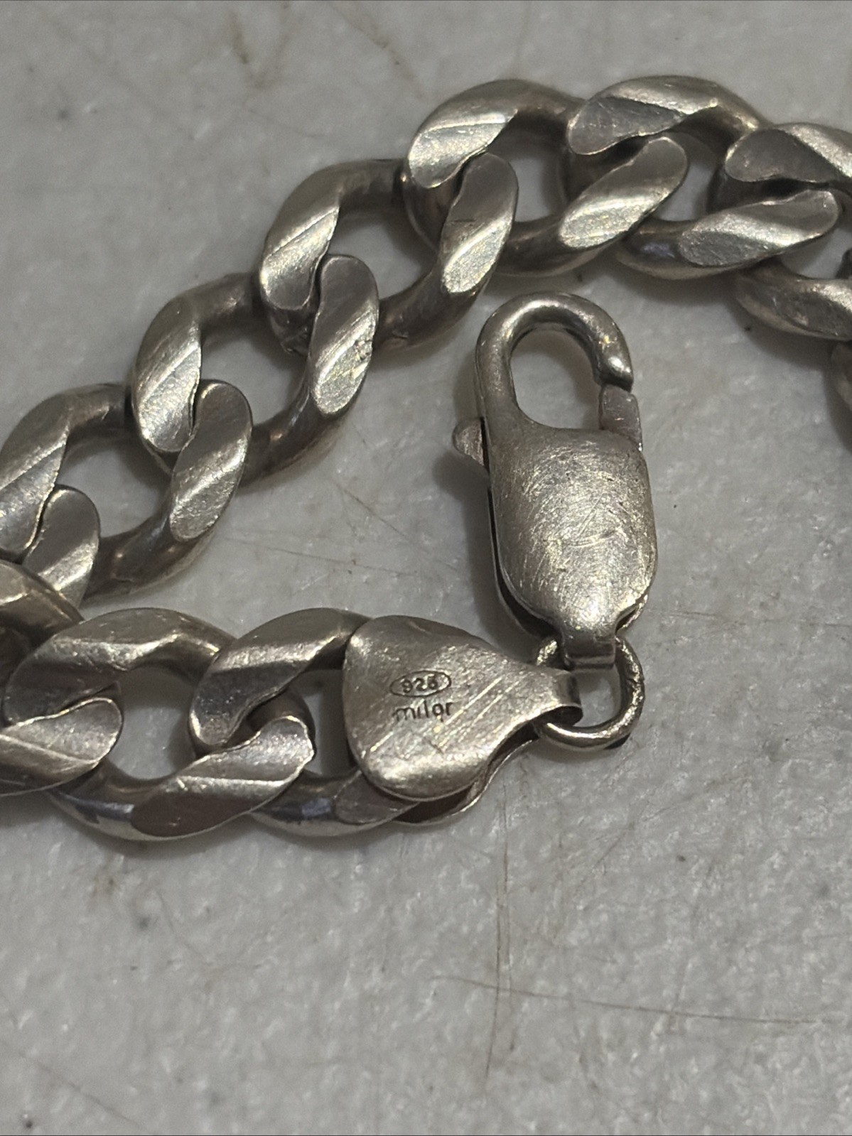 Milor Italy 925 Sterling Silver 9″ Men’s Bracelet Cuban 25-26g