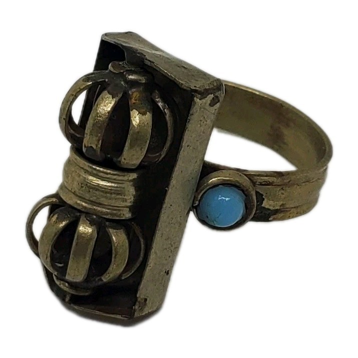 Anxiety Relief Spinner Vajra Turquoise Ring