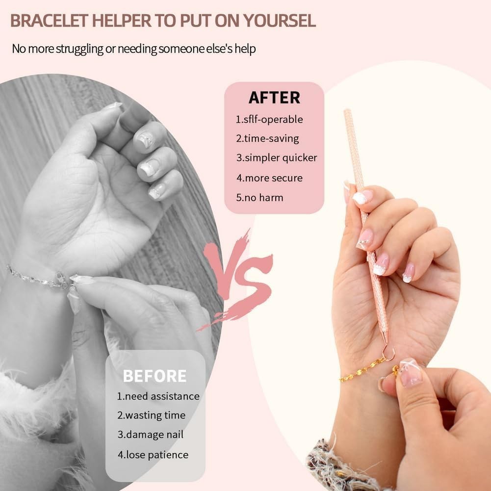 Jewelry Bracelet Helper Tool Assistive Jewelry Fastener for Necklaces Watches