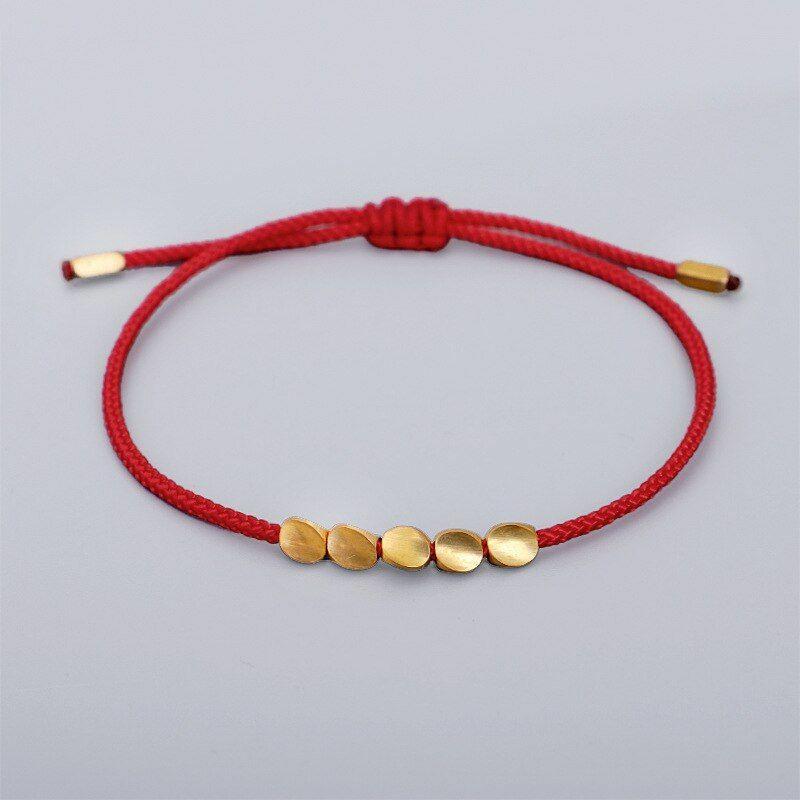 Tibetan Copper Bead Bracelet Adjustable Rope Chain Fashion Jewelry Luck Gift NEW