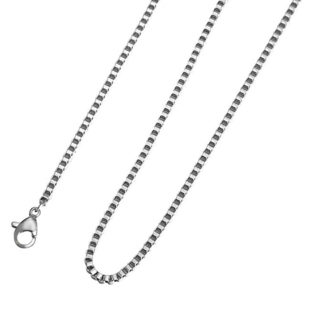 20 Inch Steel Zinc Alloy 2mm Box Link Chain Necklace For Living Memory Locket