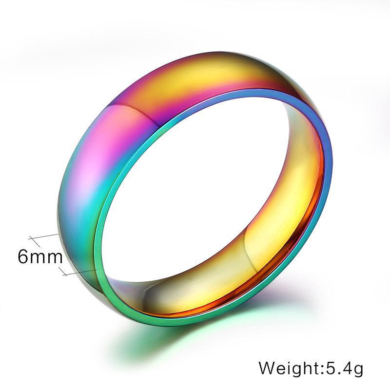 New Fashion Rainbow Stainless Steel – Titanium Ring Simply Exquisite