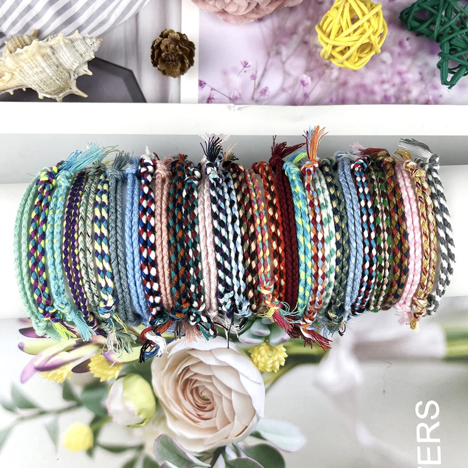 30 PCS Handmade Friendship Braided Bracelet for Women Woven Wrap Friendship Brac