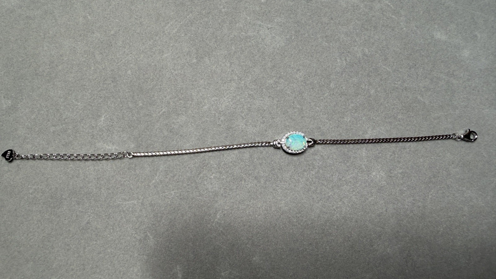 Solid Opal Bracelet Natural Silver Knot Style Soft Blue Green Fire Everyday#0194