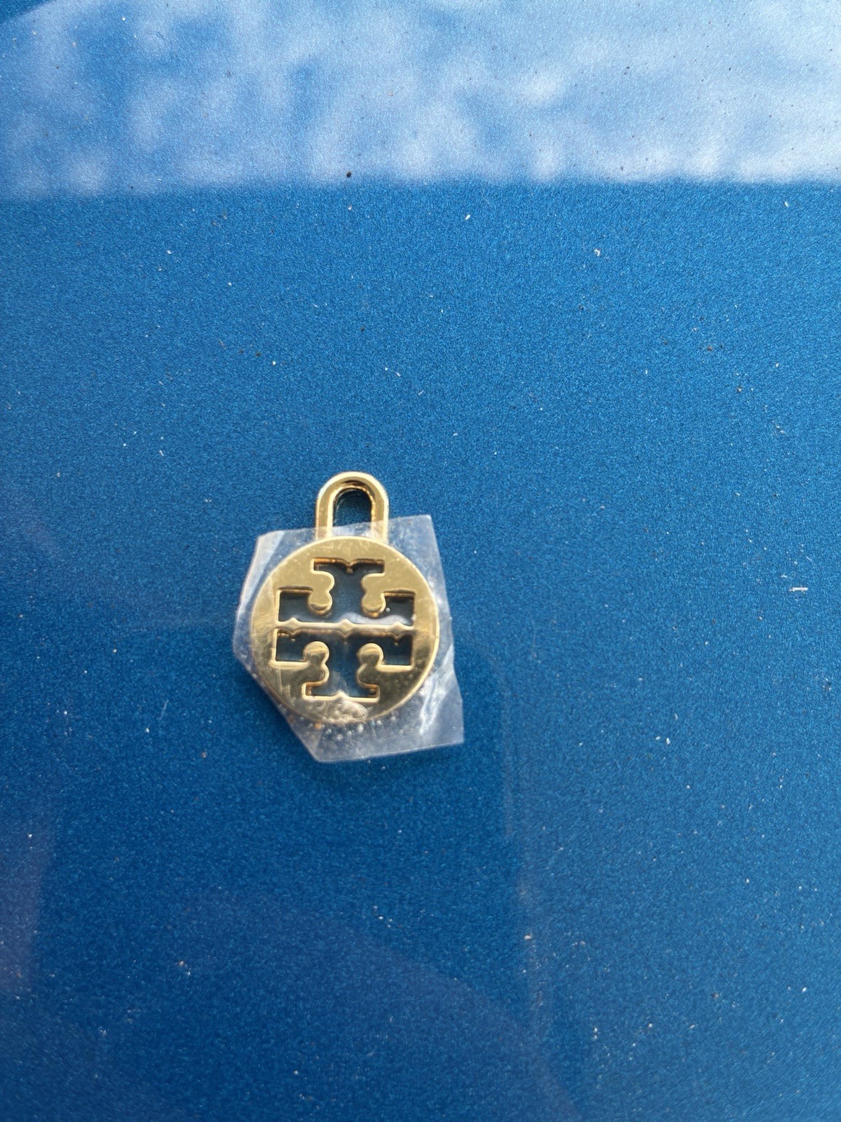 Gold Toned Brass Tory Burch Logo Charm