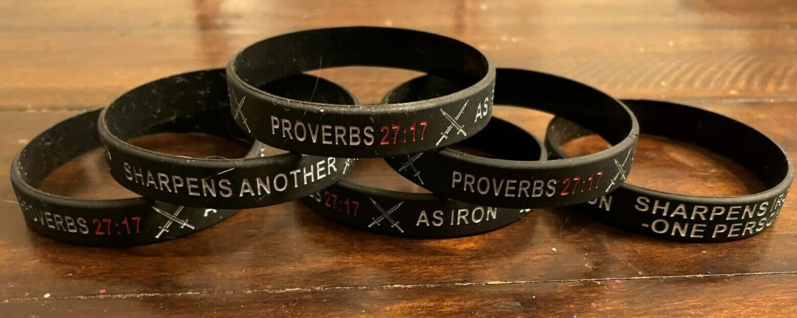 Armor of God Christian Religious Proverbs 27:17 Iron Sharpen Iron Bracelet