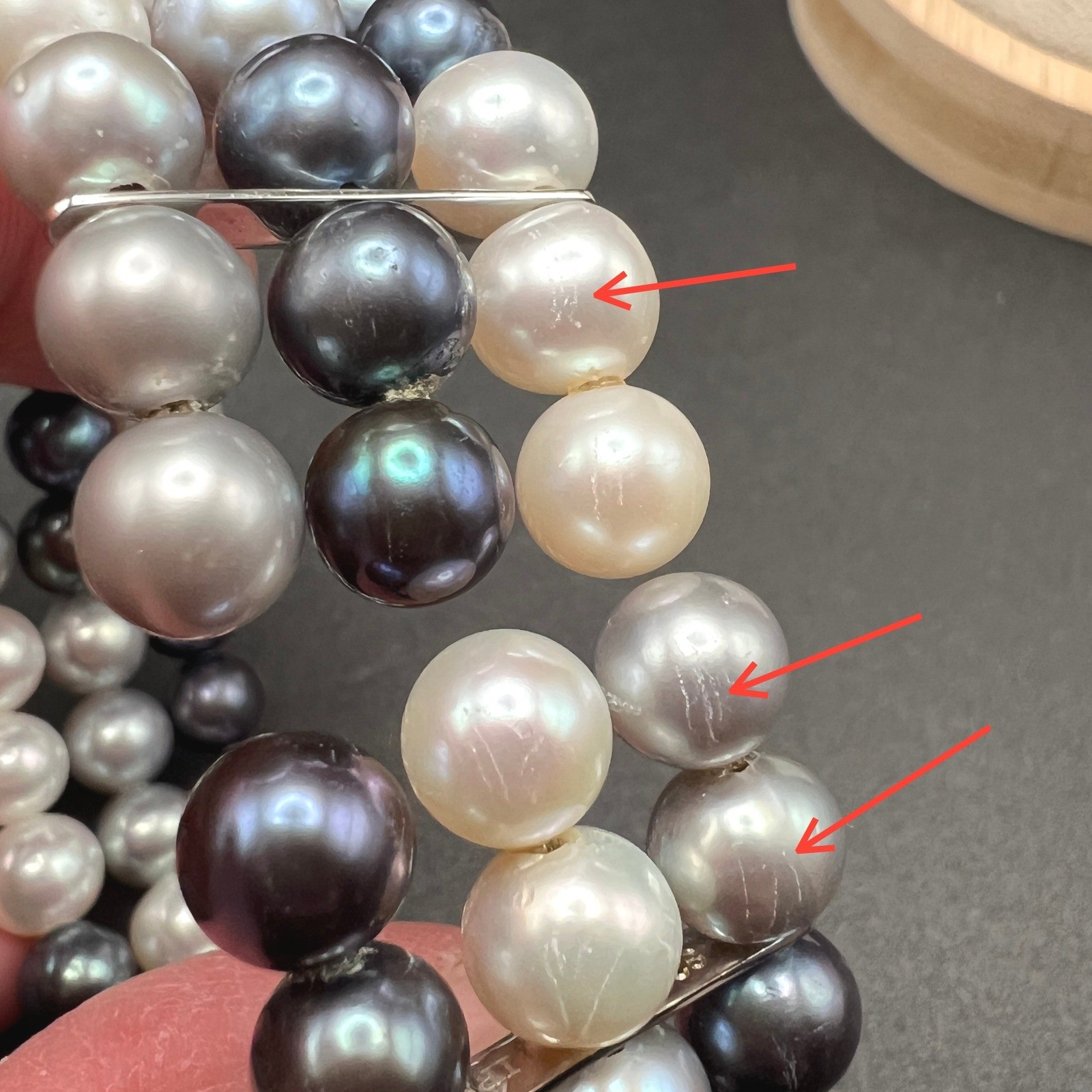 IPS Pearl Bracelet Peacock Cream Sterling Silver Freshwater Coil Memory Wire