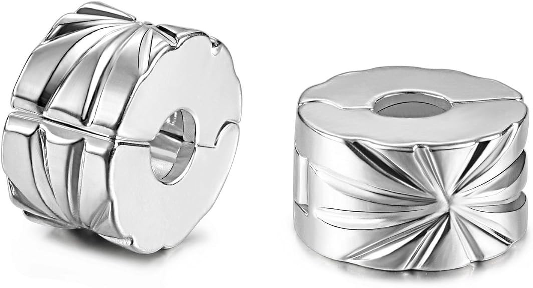 Authentic 2Pc Clip Lock Spacer Stopper Charm Bead Suits Pandora Bracelet NEW USA