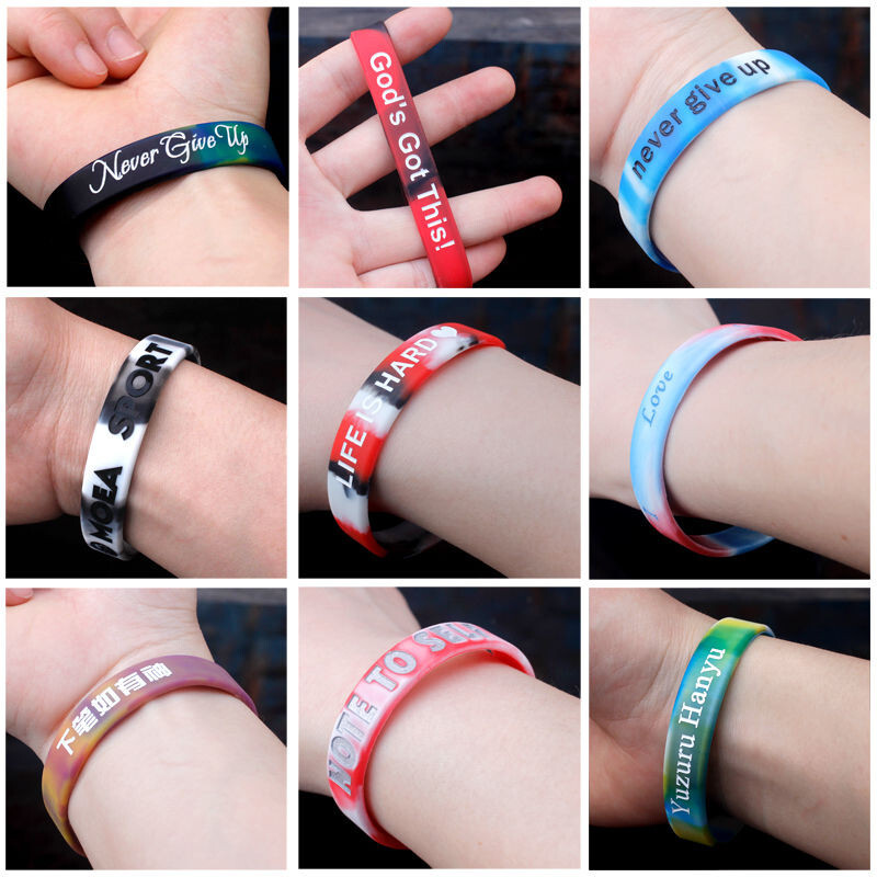 2-5pcs Custom Engraved Silicone Wristbands – Personalized Luxe Rubber Bracelets