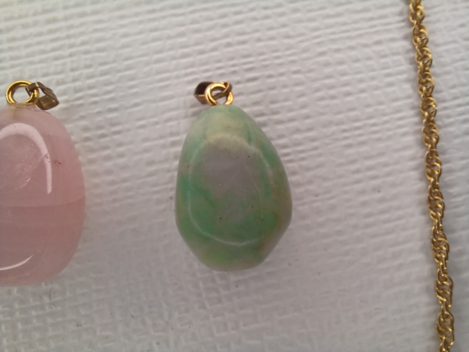Gemstone Gold Tone Pendant Necklace 4 Interchangeable Gemstones